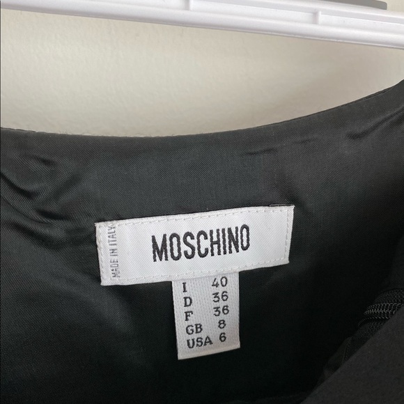 MOSCHINO Black Wool and Silk Mini Dress - Picture 7 of 7